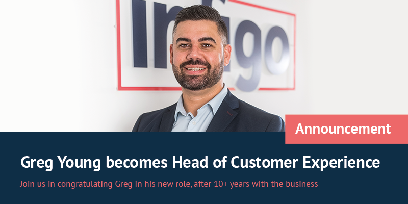 Greg Young in front of Infigo logo