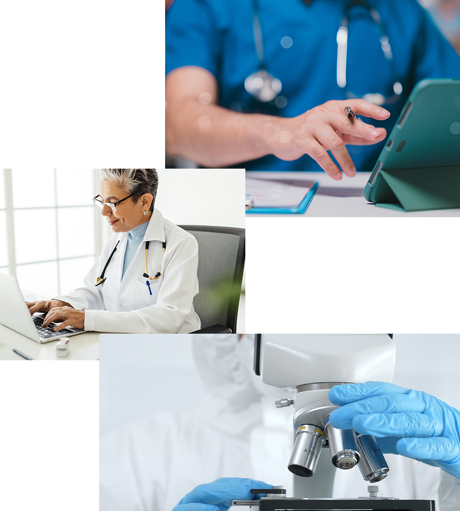 Collage of healthcare scenarios